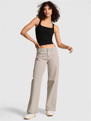 Denim by PINK Düşük Bel Bol Paça Pantolon