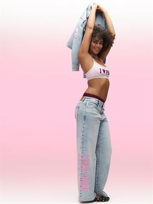 Denim by PINK Orta Bel Baggy Geniş Paça