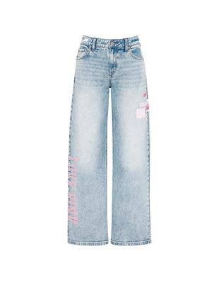 Denim by PINK Orta Bel Baggy Geniş Paça