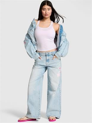 Denim by PINK Orta Bel Baggy Geniş Paça