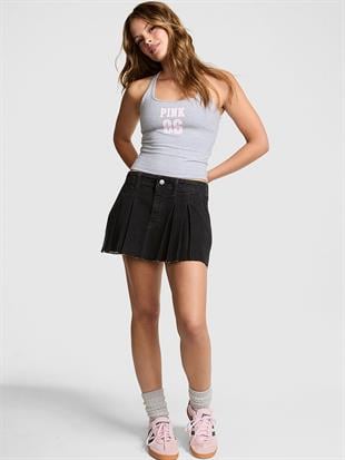 Denim by PINK Pileli Mini Etek