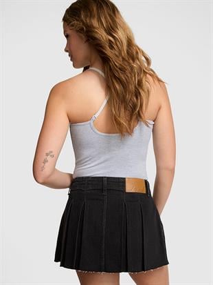 Denim by PINK Pileli Mini Etek