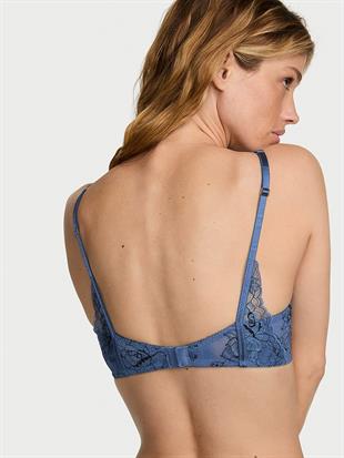 Denim Dantelli Desteksiz Üçgen Bralet