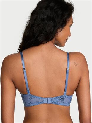 Denim Dantelli Push-Up Sütyen