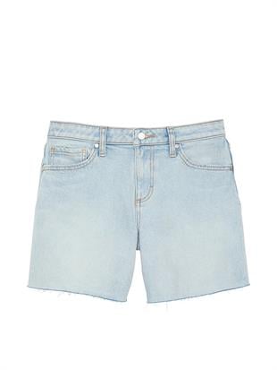 Denim Düz Kesim Şort