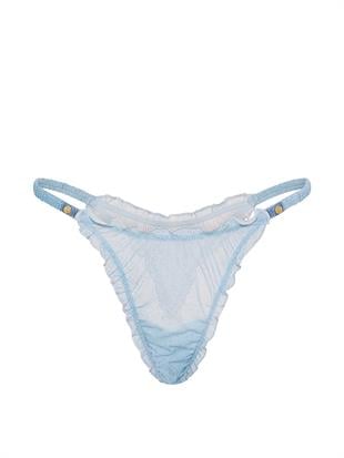 Denim Fırfırlı Askılı Tanga