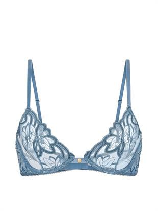 Denim İşlemeli Desteksiz Demi Sütyen
