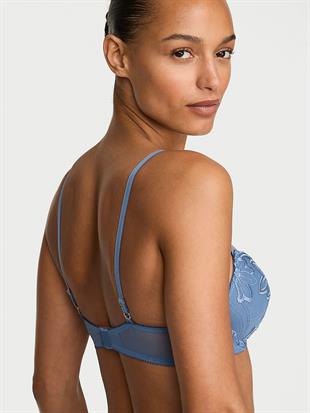 Denim İşlemeli Push-Up Sütyen