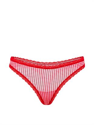 Esnek Pamuklu Dantel Belli Tanga