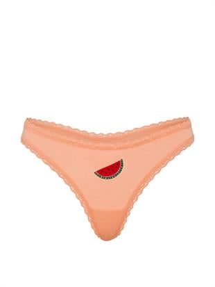 Esnek Pamuklu Dantel Belli Tanga