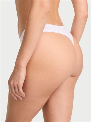 Esnek Pamuklu Dantel Belli Tanga