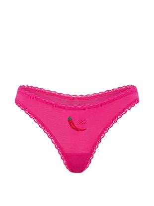 Esnek Pamuklu Dantel Belli Tanga