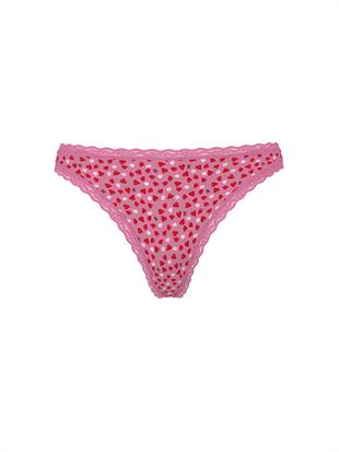 Esnek Pamuklu Dantel Belli Tanga