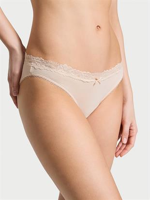 Esnek Pamuklu Dantelli Bikini Külot