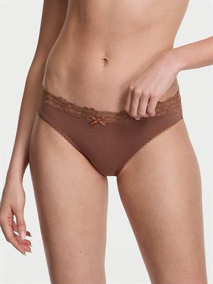 Esnek Pamuklu Dantelli Bikini Külot