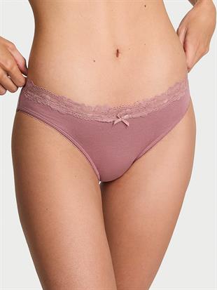 Esnek Pamuklu Dantelli Bikini Külot
