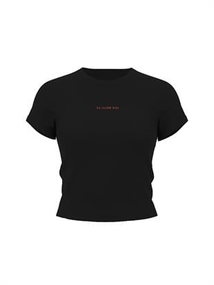 Esnek Pamuklu Dar Tişört