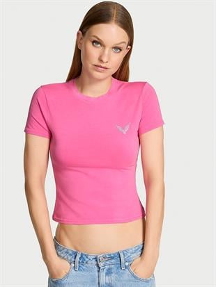 Esnek Pamuklu Dar Tişört