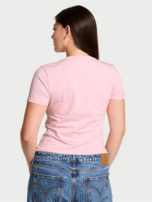 Esnek Pamuklu Dar Tişört