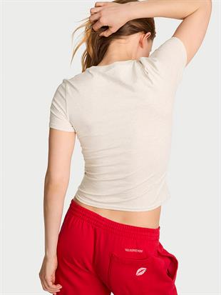 Esnek Pamuklu Dar Tişört