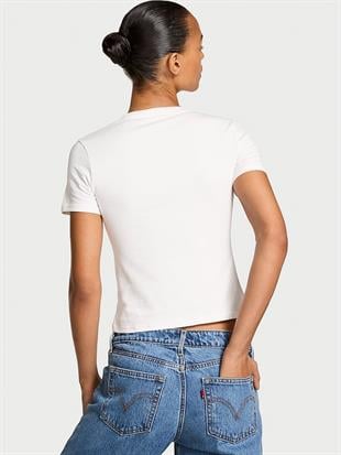 Esnek Pamuklu Dar Tişört