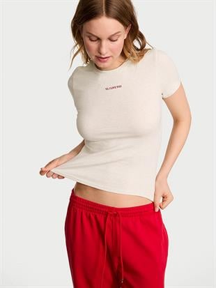 Esnek Pamuklu Dar Tişört