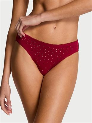 Esnek Pamuklu Işıltılı Bikini Külotu