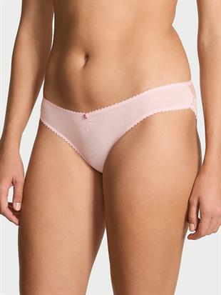 Esnek Pamuklu Kalp Dantelli Bikini Külotu