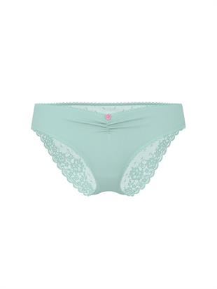 Esnek Pamuklu Kalp Dantelli Bikini Külotu