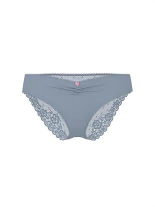 Esnek Pamuklu Kalp Dantelli Bikini Külotu