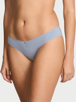 Esnek Pamuklu Kalp Dantelli Bikini Külotu