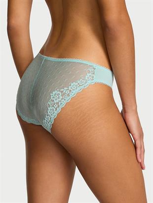 Esnek Pamuklu Kalp Dantelli Bikini Külotu