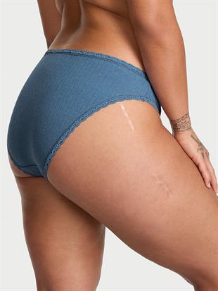 Esnek Pamuklu Pointelle Dantelli Bikini Külot