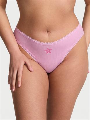 Esnek Pamuklu Pointelle Dantelli Bikini Külot