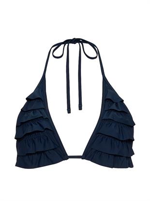 Fırfır Detaylı Üçgen Bikini Üstü
