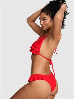Fırfır Detaylı Üçgen Bikini Üstü