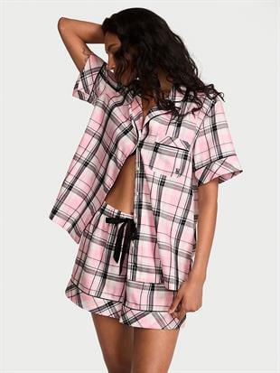 Flannel Şortlu Pijama Takımı