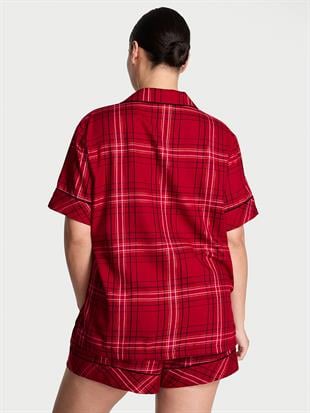 Flannel Şortlu Pijama Takımı