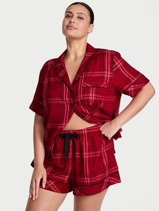 Flannel Şortlu Pijama Takımı