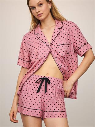 Flannel Şortlu Pijama Takımı
