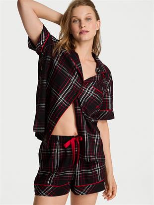 Flannel Şortlu Pijama Takımı