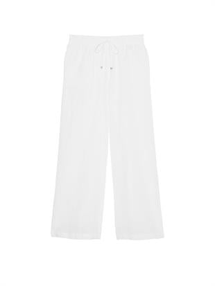 Geniş Paça Keten Plaj Pantolonu