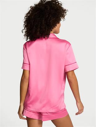Glazed Saten Kalpli Kısa Pijama Takımı