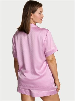 Glazed Saten Kalpli Kısa Pijama Takımı