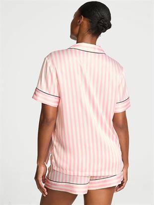 Glazed Saten Şortlu Pijama Takımı