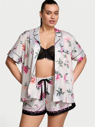 Glazed Saten Şortlu Pijama Takımı