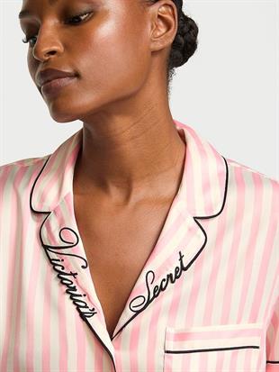 Glazed Saten Şortlu Pijama Takımı