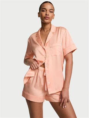 Glazed Saten Şortlu Pijama Takımı