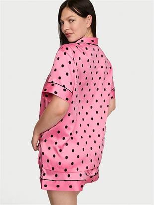Glazed Saten Şortlu Pijama Takımı