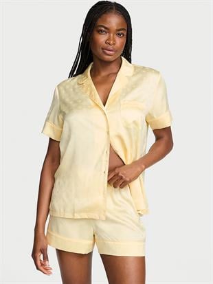 Glazed Saten Şortlu Pijama Takımı